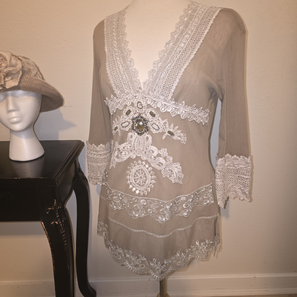 Boho Lace Embellished Tunic
